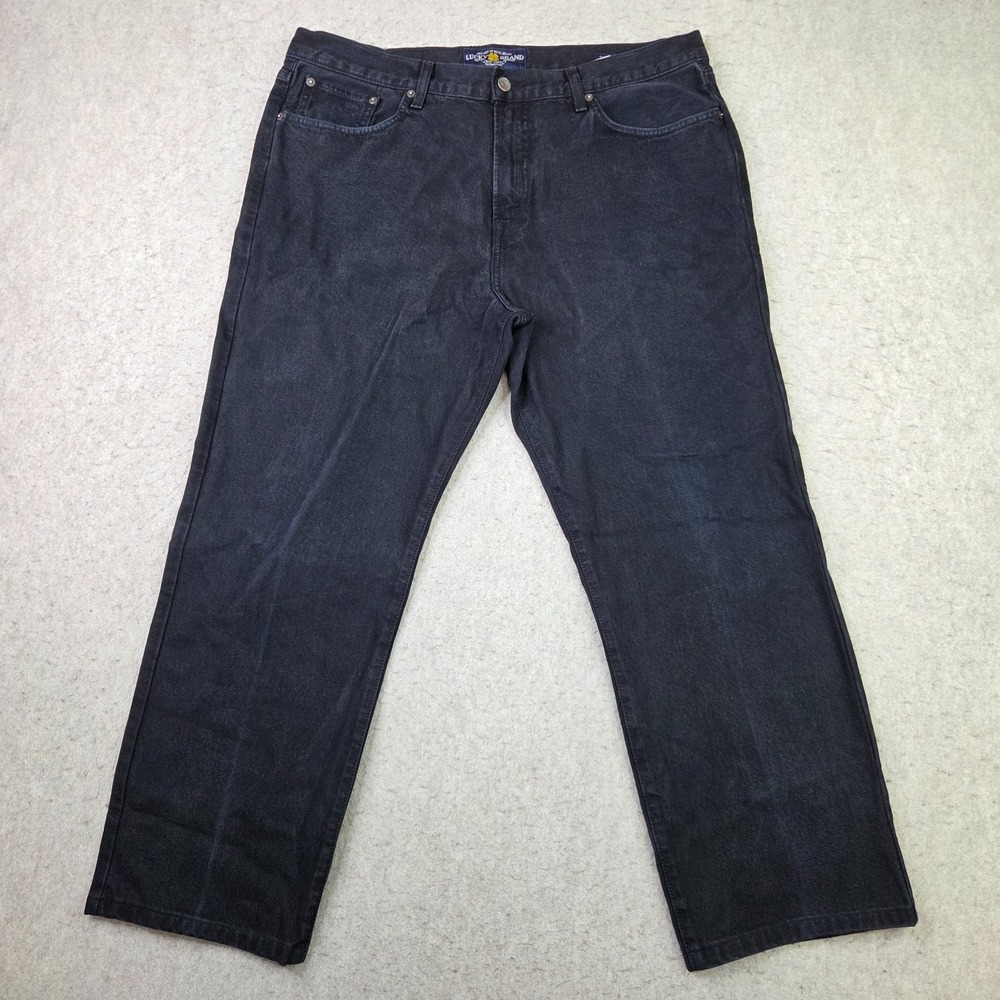 Lucky Brand 329 Classic Straight Jeans Mens 38x28 Black Stretch Denim